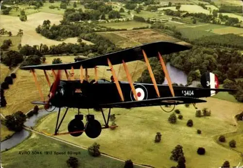 Ak Britisches Militärflugzeug Avro 504 K 1913