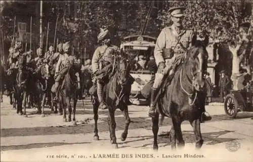 Ak L'Armée des Indes, Lanciers Hindous, Indische Dragoner, I. WK