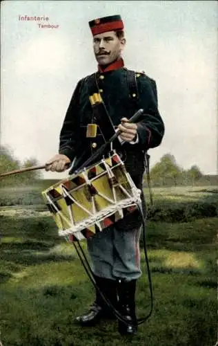 Ak Armee Belge, Infanterie, Tambour, Trommler, Uniform, Stiefel, Mütze