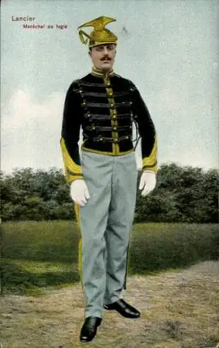 Ak Lancier, Marechal de logis, Belgischer Ulane, Uniform