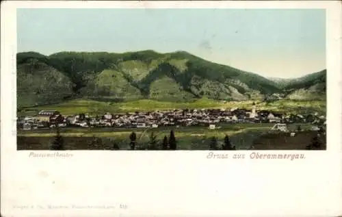 Ak Oberammergau in Oberbayern, Passionstheater, Panorama