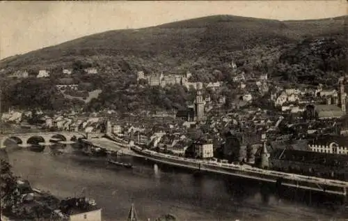 Ak Heidelberg am Neckar, Blick vom Philosophenweg, Brücke