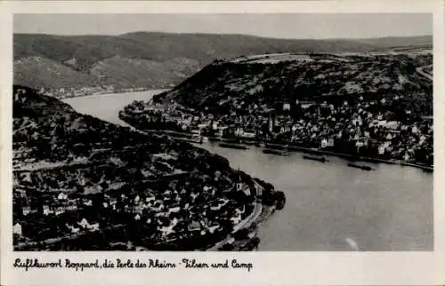 Ak Boppard am Rhein, Panorama, die Perle des Rheins