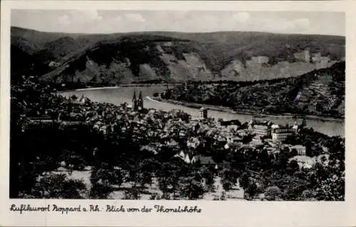 Ak Boppard am Rhein, Panorama, Blick von der Thonetshöhe, Kirche Turm