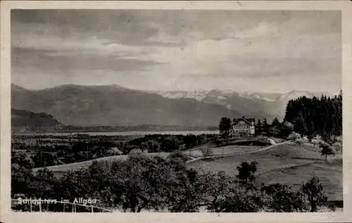 Ak Schlachters Sigmarszell am Bodensee, Panorama, Gasthof Scheibe,