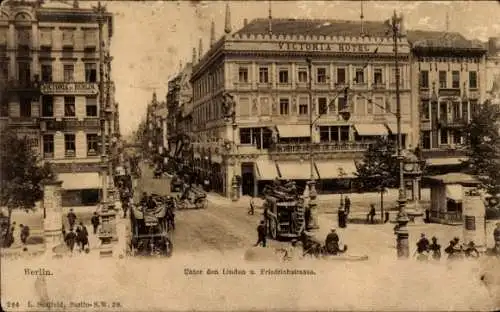 Ak Berlin Mitte, Unter den Linden, Friedrichstraße