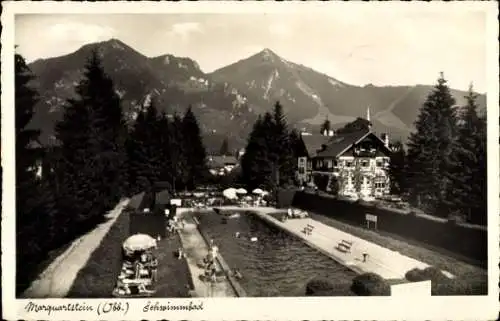 Ak Marquartstein im Chiemgau Oberbayern, Schwimmbad