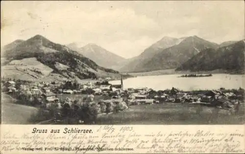 Ak Schliersee in Oberbayern, Gesamtansicht