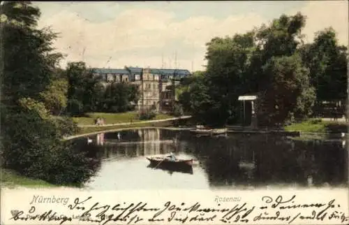 Ak Rosenau Nürnberg, Ruderboot