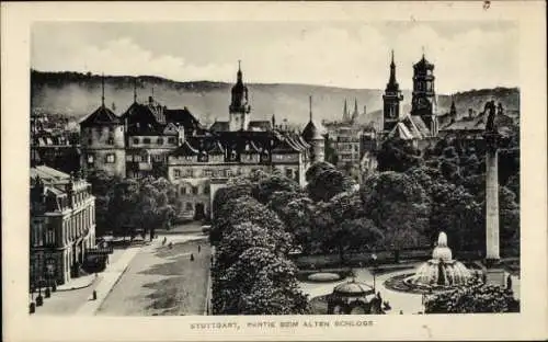 Ak Heidelberg am Neckar, altes Schloss, Springbrunnen