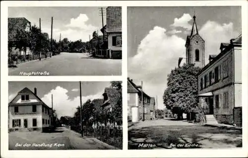 Ak Marlen Kehl am Rhein, Kirche, Hauptstraße, Handlung Kern