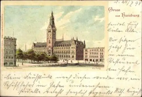 Ak Hamburg, neues Rathaus