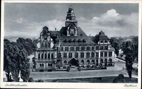 Ak Recklinghausen im Ruhrgebiet, Rathaus, Panoramaansicht