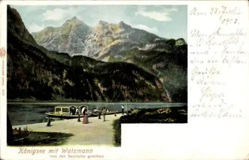 Ak Schönau am Königssee Oberbayern, Saletalpe, Saletalm, Watzmann von der Saletalm gesehen