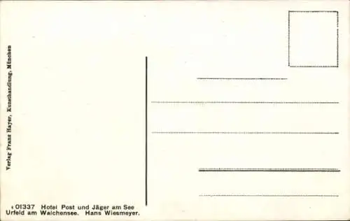 Ak Urfeld Kochel am See Oberbayern, Hotel Jäger am See, Karwendel