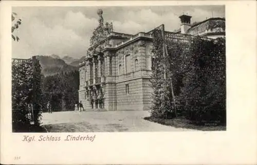 Ak Linderhof Ettal Oberbayern, Schloss Linderhof, Königliches Schloss