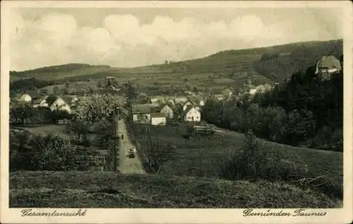 Ak Gemünden Weilrod im Taunus, Gesamtansicht, Gasthaus zur Linde