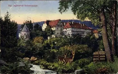 Ak Bebenhausen Tübingen am Neckar, Kloster, Kgl. Jagdschloss, Rehe