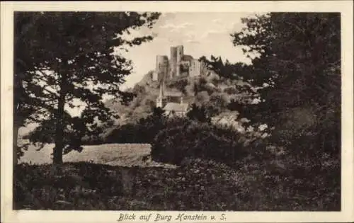 Ak Rimbach Bornhagen im Eichsfeld, Burg Hanstein, Teilansicht