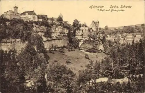 Ak Hohnstein Sächsische Schweiz, Schloss, Bärengarten