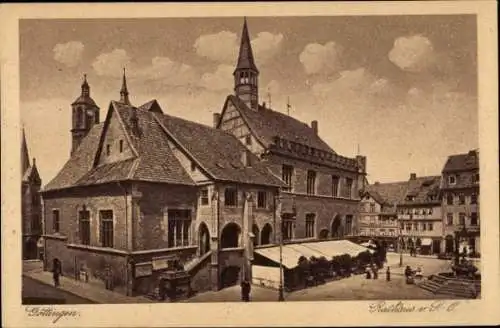 Ak Göttingen in Niedersachsen, Rathaus, Brunnen