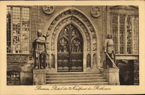 Ak Hansestadt Bremen, Portal der Nordfront des Rathauses