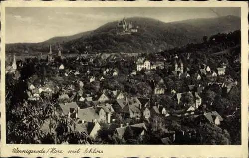 Ak Wernigerode im Harz, Panorama, Schloss