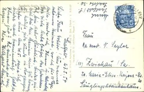 Ak Saalfeld an der Saale Thüringen, Innenansicht, Kreuzgang, Franziskanerkloster