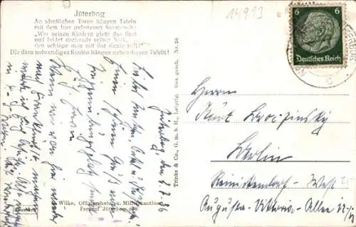 Ak Jüterbog in Brandenburg, Dammtor, Nikolaikirche, Rathaus, Stadtmauer, Marienkloster