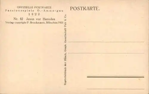 Ak Oberammergau in Oberbayern, Passionsspiele 1922, Jesus vor Herodes