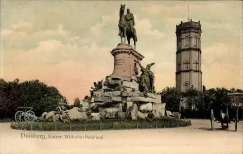 Ak Duisburg, Kaiser Wilhelm Denkmal, 1909