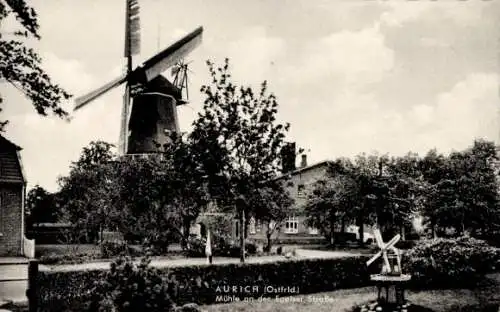 Ak Aurich in Ostfriesland, Mühle an der Engelser Straße, Mini Windmühle