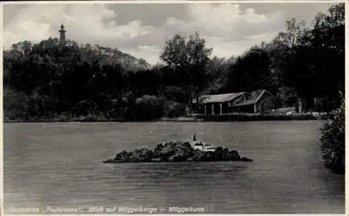 Ak Berlin Köpenick, Müggelberge, Gaststätte Teufelssee, Müggelturm