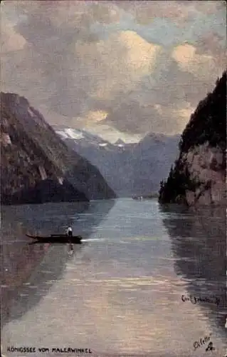 Künstler Ak Schmidt, Carl, Schönau am Königssee, Königsee vom Malerwinkel