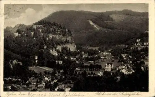 Ak Hain Oybin in der Oberlausitz, Blick von der Ludwigshöhe, Hotel Rotelbahn
