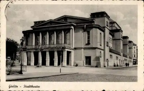 Ak Görlitz in der Lausitz, Vorderansicht des Görlitzer Stadttheaters