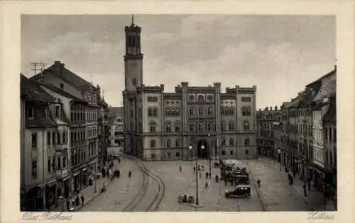 Ak Zittau in der Oberlausitz , Blick auf das Rathaus