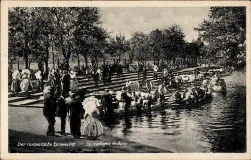 Ak Burg Spreewald, Gondelfahrten in der Spree, Umgebung