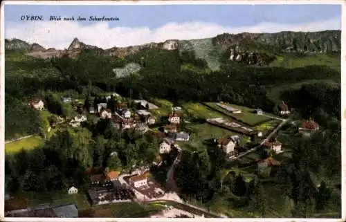 Ak Hain Oybin in der Oberlausitz, Blick nach dem Scharfenstein