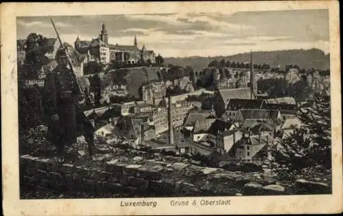 Ak Luxemburg Luxembourg, Grund und Oberstadt, Soldat