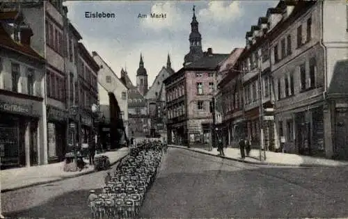 Ak Lutherstadt Eisleben, Markt, Geschäfte