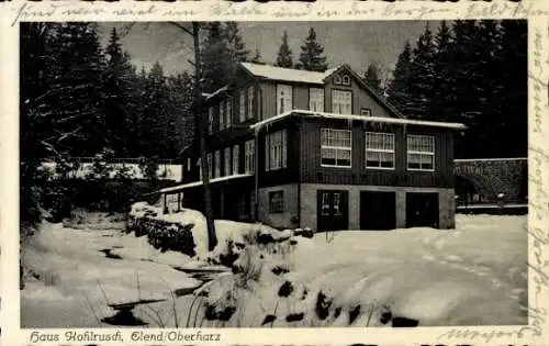 Ak Elend Oberharz am Brocken, Haus Kohlrusch, Winter