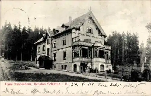 Ak Schierke Wernigerode im Harz, Haus Tannenheim, Pension