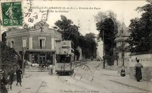 Ak Neuilly sur Seine Hauts de Seine, Straßenbahn Station