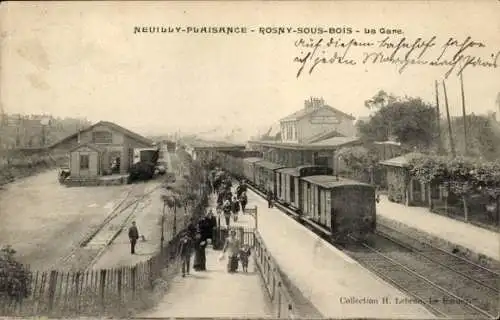 Ak Rosny sous Bois Seine Saint Denis, Gare