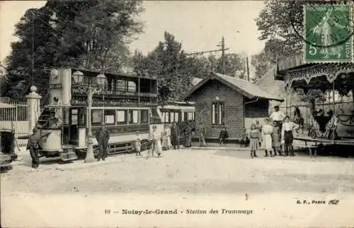 Ak Noisy le Grand Seine et Marne, Straßenbahn Haltestelle