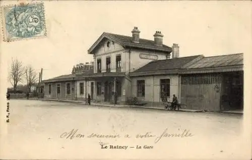 Ak Le Raincy Seine Saint Denis, Bahnhof  Straßenszene mit Passanten