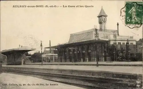 Ak Aulnay sous Bois Seine Saint Denis, Bahnhof Gleisseite