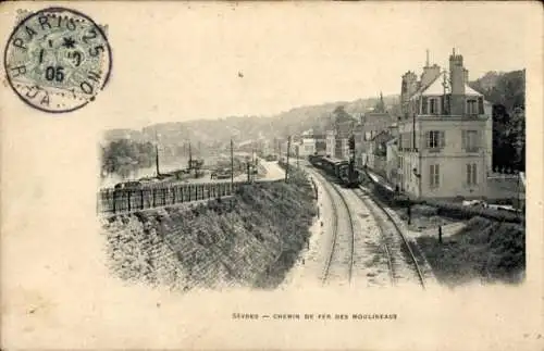 Ak Sèvres Hauts de Seine, Chemin de Fer de Moulineaux