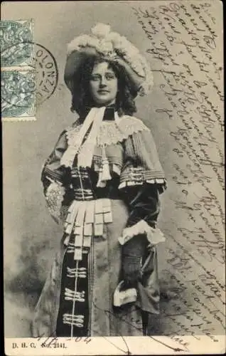 Ak Schauspielerin, Portrait im Kostüm